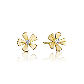 18K Gold Wonderland Small Pow Orchid Stud Earrings