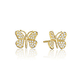 18K Gold Wonderland Butterfly Diamond Stud Earrings