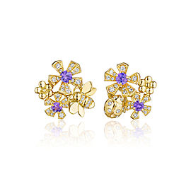 18K Gold Wonderland Pow Orchid Stud Earrings