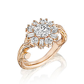 18K Gold Wonderland White Sapphire Flower Ballerina Ring