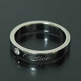 Cartier 950 Platinum 1P Diamond Engraved Ring LXGNTR-3