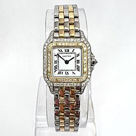 CARTIER PANTHERE 22mm Quartz 2 Row Gold DIAMOND Watch