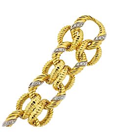 1960s Diamond Gold Link Bracelet