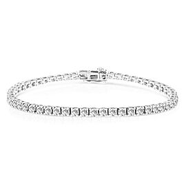 True 14K White Gold 5.00 Cttw Prong Set Lab Grown Round Diamond Classic Tennis Bracelet (F-G Color, VS2-SI1 Clarity) - 7.25"