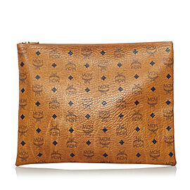 MCM Visetos Leather Clutch Bag