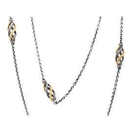 Lagos Long Silver Necklace with Gold Stations