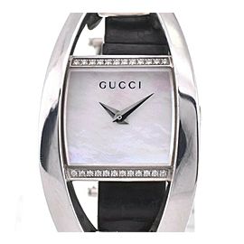 GUCCI Kiodo 123.5 Diamond SS Bangle Quartz Watch LXGJHW-562