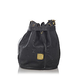 MCM Visetos Drawstring Nylon Bucket Bag