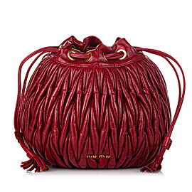 Miu Miu Matelasse Lambskin Leather Bucket Bag