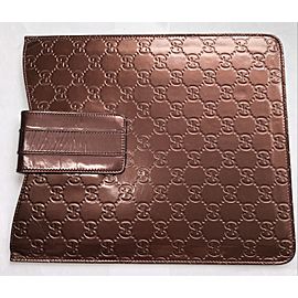 GUCCI Brown Genuine Leather IPad Case