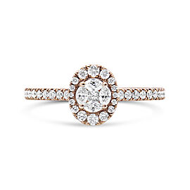 True 18K Rose Gold 1/2 Cttw Composite Marquise Composite Diamond Oval Shaped Halo Engagement Ring (F-G Color, VS1-VS2 Clarity) - Ring Size 7