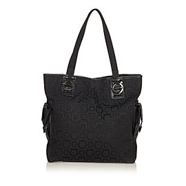 Ferragamo Gancini Canvas Tote Bag