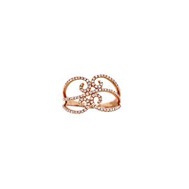 18k Rose Gold Diamond Swirl Ring