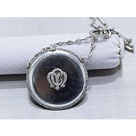 Cartier, Diamond and Platinum Watch Pendant and Chain Necklace