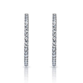 Mikaela 2 inch 12 Carat Round Brilliant Diamond Hoop Earrings in 14k White Gold