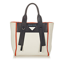 Prada Small Ouverture Canvas Satchel