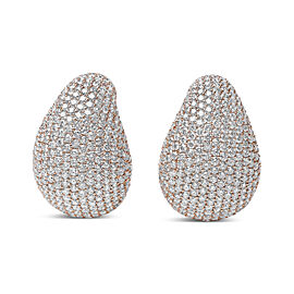 18K Rose Gold 13 1/5 Cttw Micro-Pave Diamond Sculptural Design Statement Stud Earrings (G-H Color, SI1-SI2 Clarity)