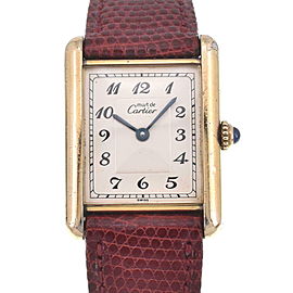 CARTIER Must tank Vermeille 925 Silver Gold Plated Quartz Watch LXGJHW-747