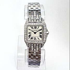 CARTIER SANTOS DEMOISELLE 2698 Quartz 20mm Steel 1.05TCW Diamond Watch