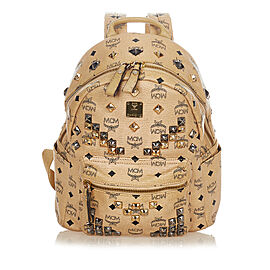 MCM Visetos Stark Leather Backpack