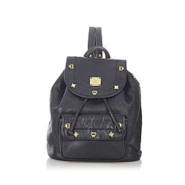 MCM Leather Drawstring Backpack