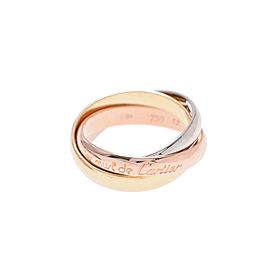 Cartier 18K Yellow, White and Rose Gold Trinity Ring Size 6