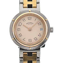 HERMES Clipper Stainless Steel Gold Plated Quartz Watch LXGJHW-503