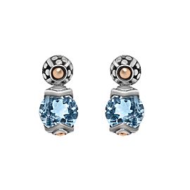 John Hardy Silver and Blue Topaz Earrings