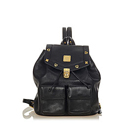 MCM Leather Drawstring Backpack