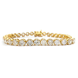 18K Yellow Gold 10.77ct Diamond Tennis Bracelet