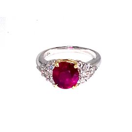 18K White Gold 3.05ct Ruby & 0.75 ct Diamond Ring Size 7.5