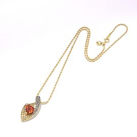 JEWELRY 18k Yellow gold Diamond Orange Garnet Necklace rcb-30