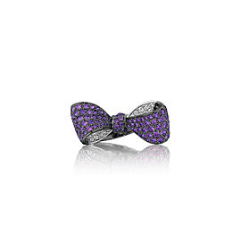 Bow Amethyst & Diamond Ring - Mid