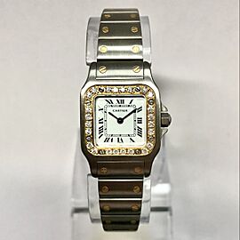 CARTIER SANTOS GALBEE Quartz 2 Tone 0.54TCW Diamond Watch