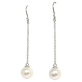 Akoya Pearl Drop Earrings14k Gold Women 9.3 mm Certified $780