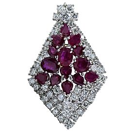 15 Oval Ruby Diamond Pendant 5-6 Carat