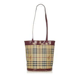 Burberry Haymarket Check Canvas Tote Bag