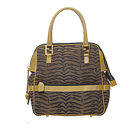 Fendi Zebra Print Canvas Handbag