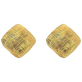 18 Karat Yellow Gold Large Post Clip Earrings