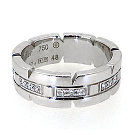 Cartier White Tank Francaise 18k Gold Diamond Band Ring