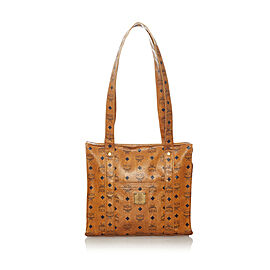 MCM Visetos Leather Tote Bag