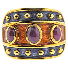 Enamel Ruby Gold Ring