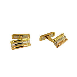 Cartier Three Tone Gold Bar Cufflinks