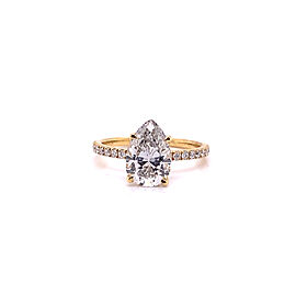 True 2 Carat Pear Shaped Lab Grown Diamond Engagement Ring IGI Certified