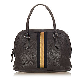 Gucci Web Dome Leather Satchel