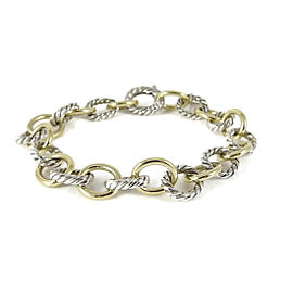 David Yurman 18K Yellow Gold and Sterling Silver Oval Link Bracelet