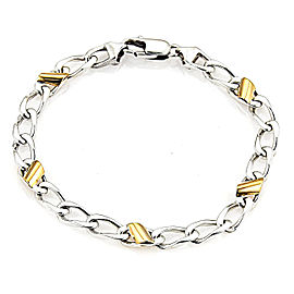 Tiffany & Co. 18K Yellow Gold & 925 Sterling Silver Cuban Link Bracelet