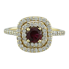 1.40 Carat Ruby 14K Yellow Gold Diamond Ring