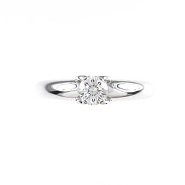 Cartier C Setting 18k White Gold Diamond Ring