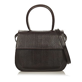 Ferragamo Embossed Leather Satchel